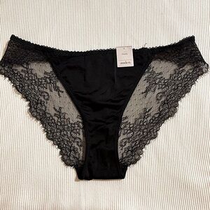 NWT Black Cheeky Panties Sheer Floral Mesh | Auden